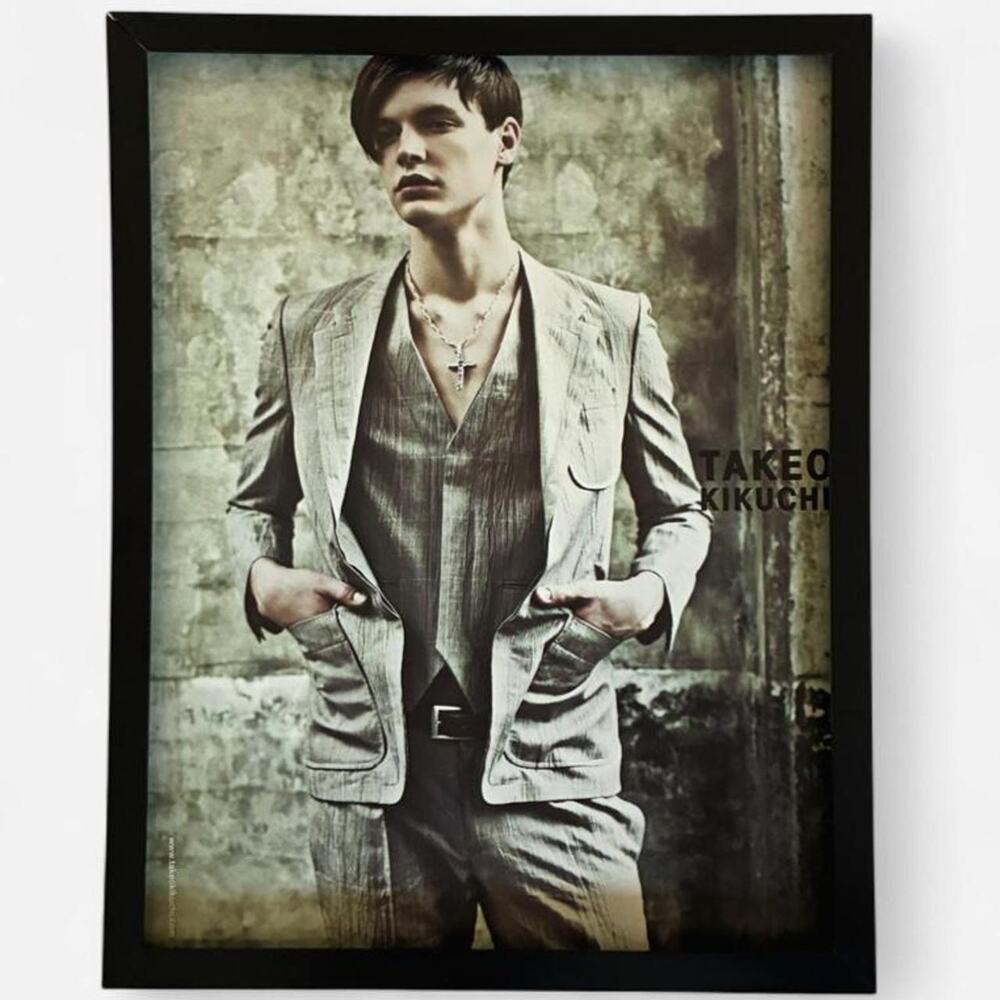 TAKEO KIKUCHI framed poster Archive 9x11 rare Japanese Fashion Issue